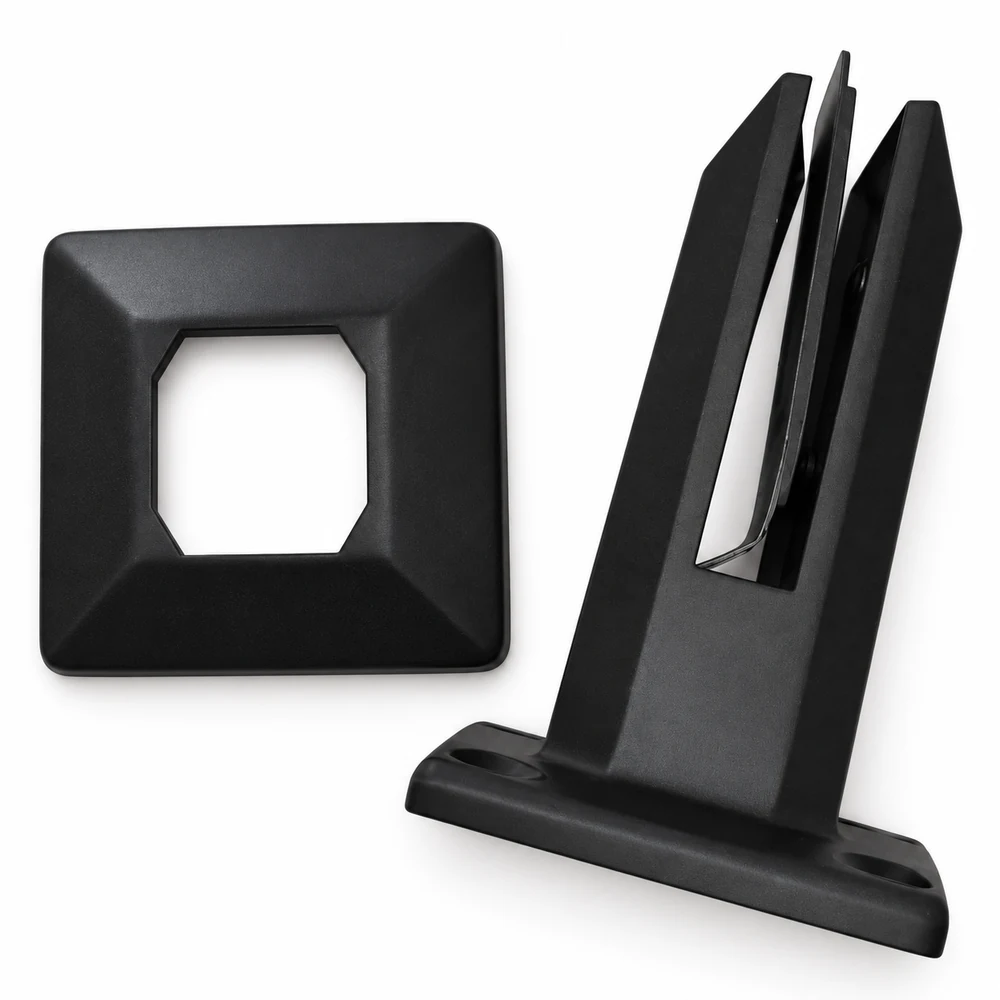 Black glass spigot on a white background