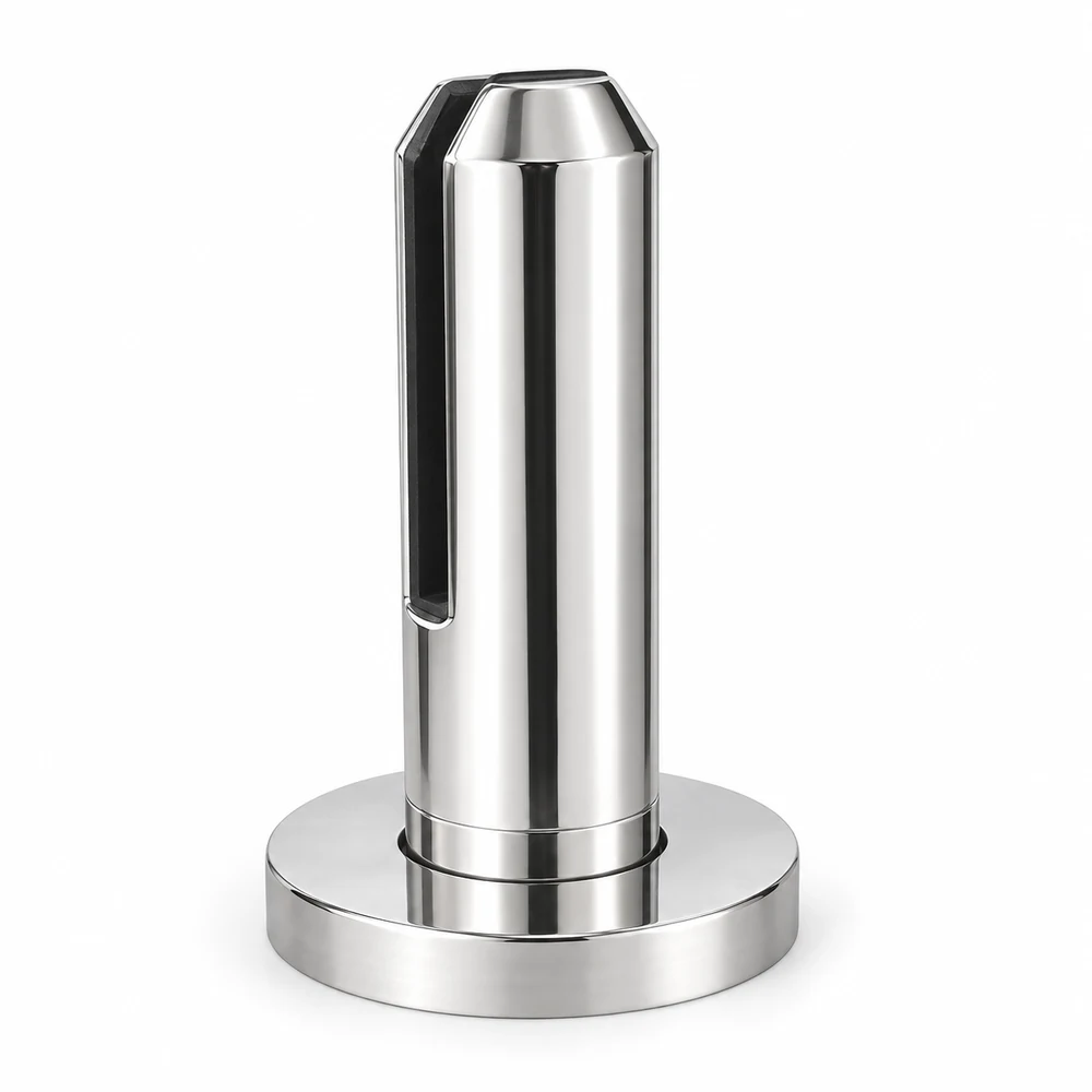 Round-base glass spigot on a white background