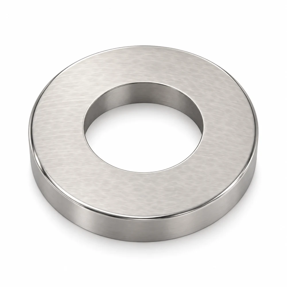 Round cover flange on a white background