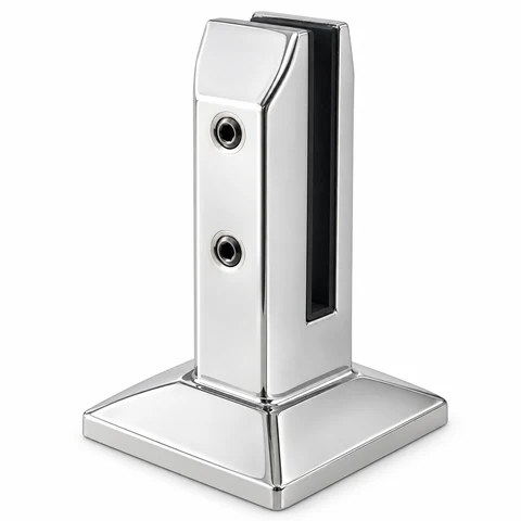 Square-base glass spigot on a white background